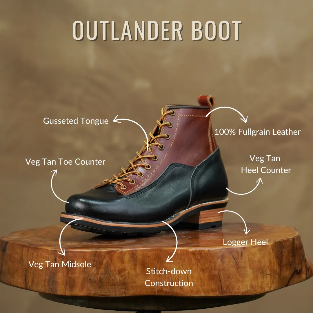 Outlander Boots 6" (Black & Tan) sold by Craft and Glory product image thumbnail 2