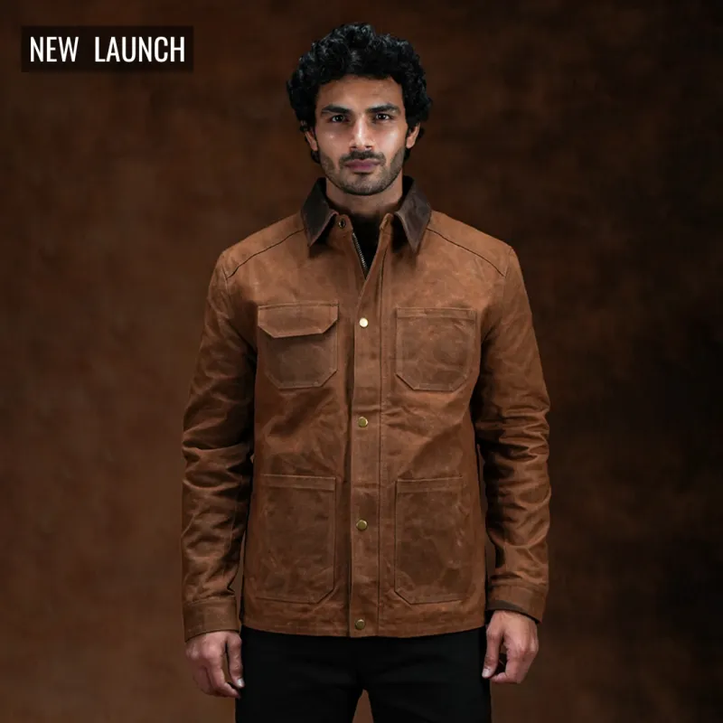 Cabin Jacket Bear Brown 12 Oz Hard Waxed Canvas sold by Craft and Glory