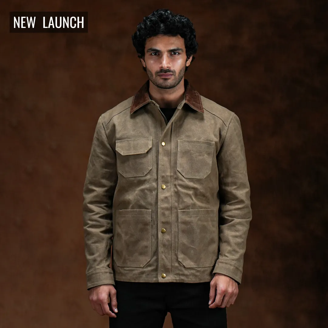 Cabin Jacket Field Tan 12 Oz Hard Waxed Canvas sold by Craft and Glory