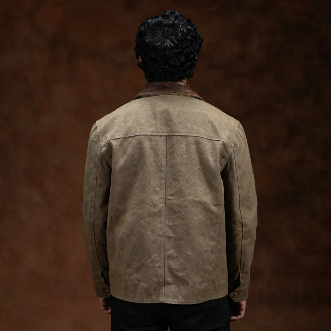 Cabin Jacket Field Tan 12 Oz Hard Waxed Canvas sold by Craft and Glory product image thumbnail 4