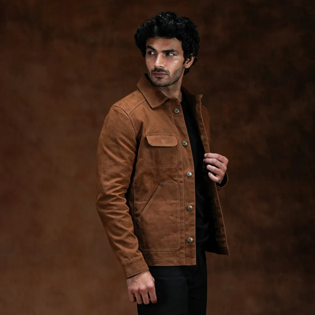 Chore Jacket Bear Brown 12 Oz Hard Waxed Canvas sold by Craft and Glory product image thumbnail 3