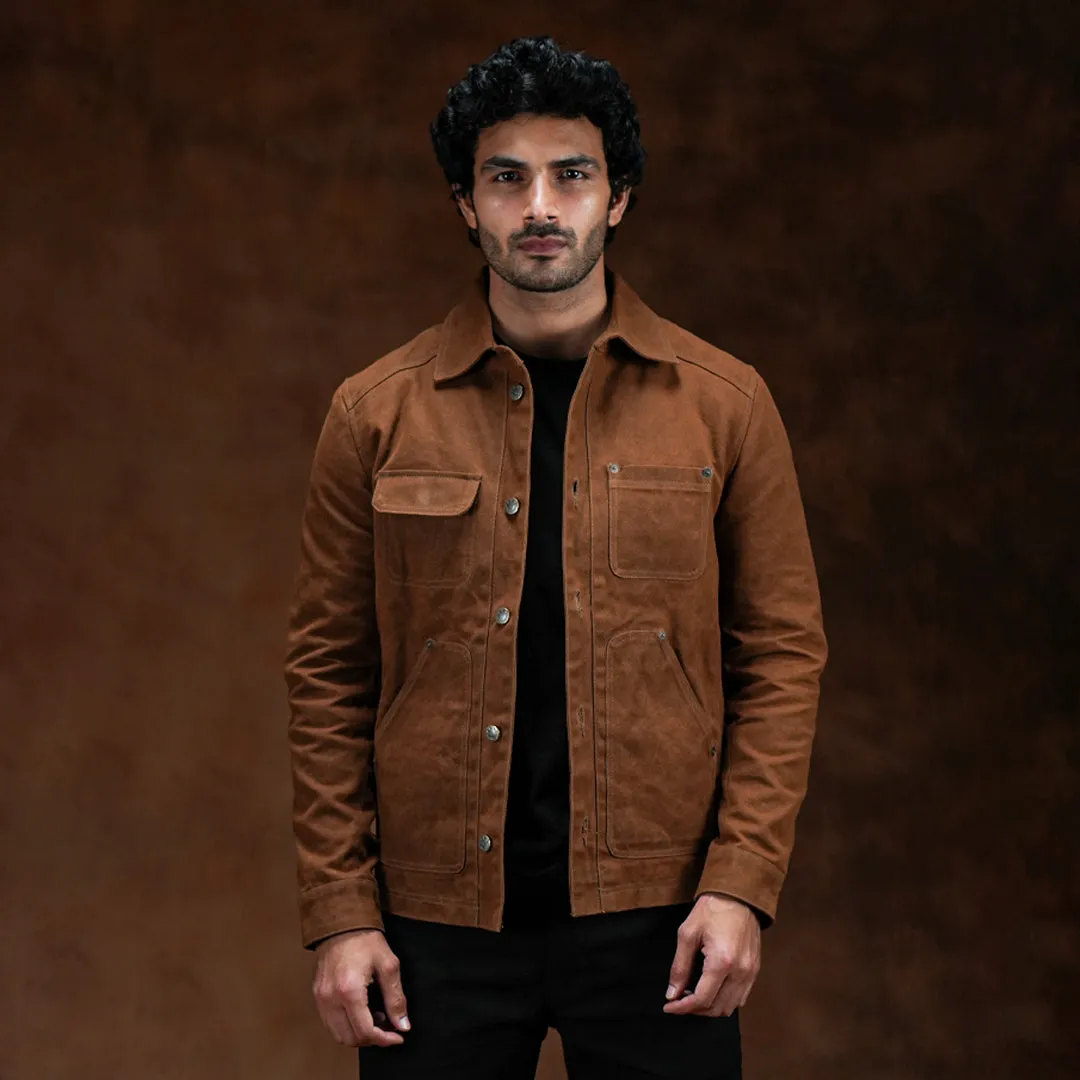 Chore Jacket Bear Brown 12 Oz Hard Waxed Canvas sold by Craft and Glory product image thumbnail 2