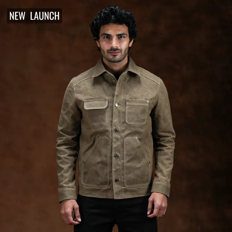 Chore Jacket Field Tan 12 Oz Hard Waxed Canvas sold by Craft and Glory