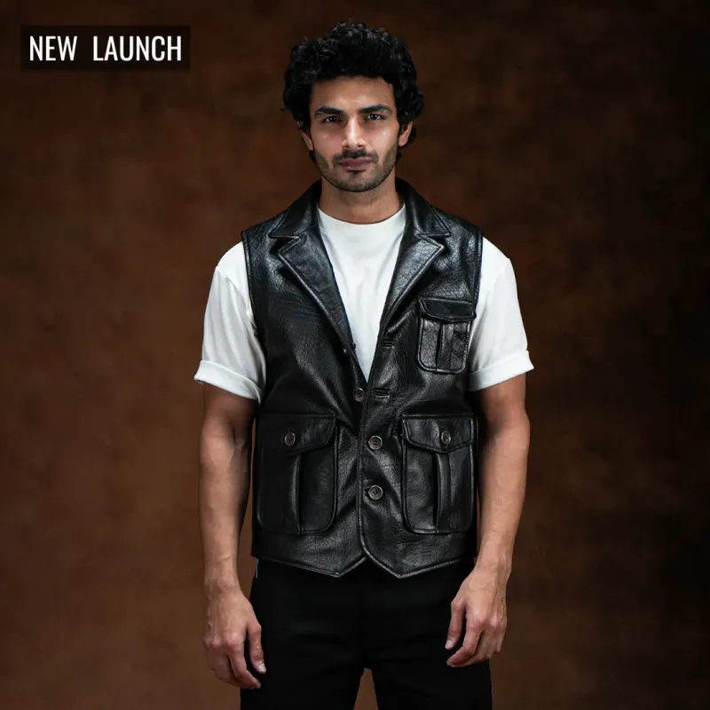 Gentleman’s Vest Jacket (Raven Black) made by Craft and Glory