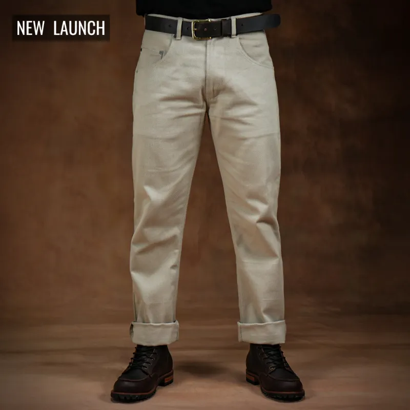 Five Pocket Arctic Wolf 12 Oz Cotton Twill Pants For Men (Slim Straight) made by Craft and Glory