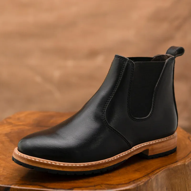 Chicago Chelsea Boots 6" (Raven Black) Goodyear Welted sold by Craft and Glory