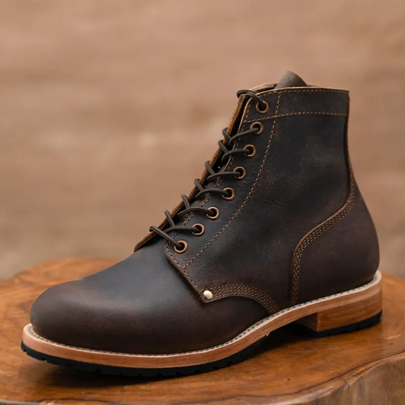 1943 Service Boots 6" (Vintage Brown) Goodyear Welted sold by Craft and Glory