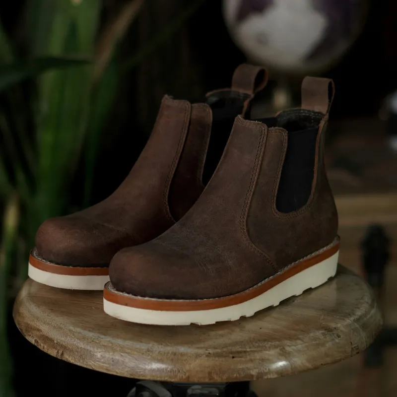 Women Chelsea Leather Boots (Vintage Brown) Goodyear Welted made by Craft and Glory