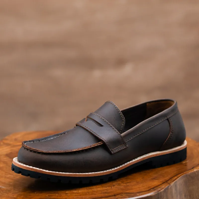 Oslo Penny Loafers (Vintage Brown) Goodyear Welted sold by Craft and Glory