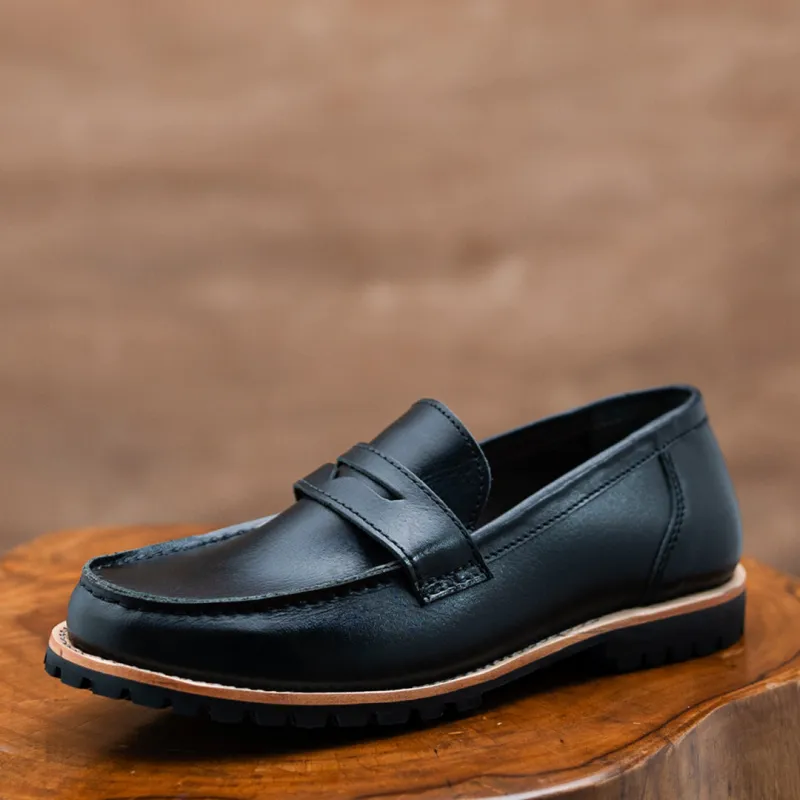 Oslo Penny Loafers (Raven Black) Goodyear Welted sold by Craft and Glory