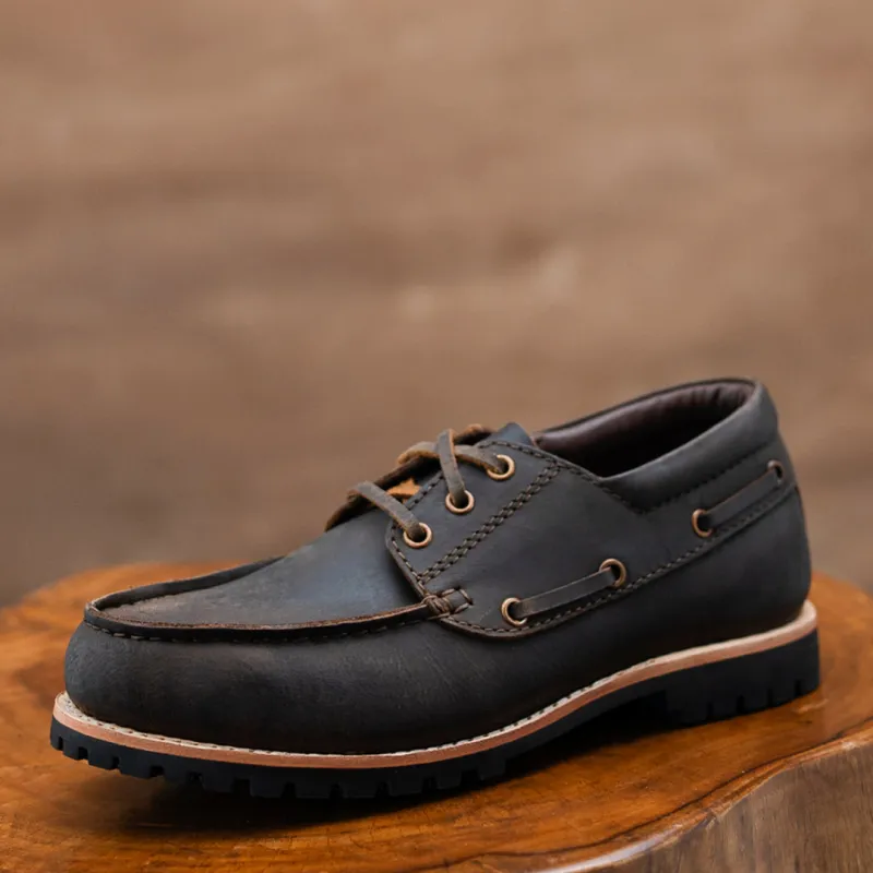 Voyager Boat Shoes (Vintage Brown) Goodyear Welted sold by Craft and Glory