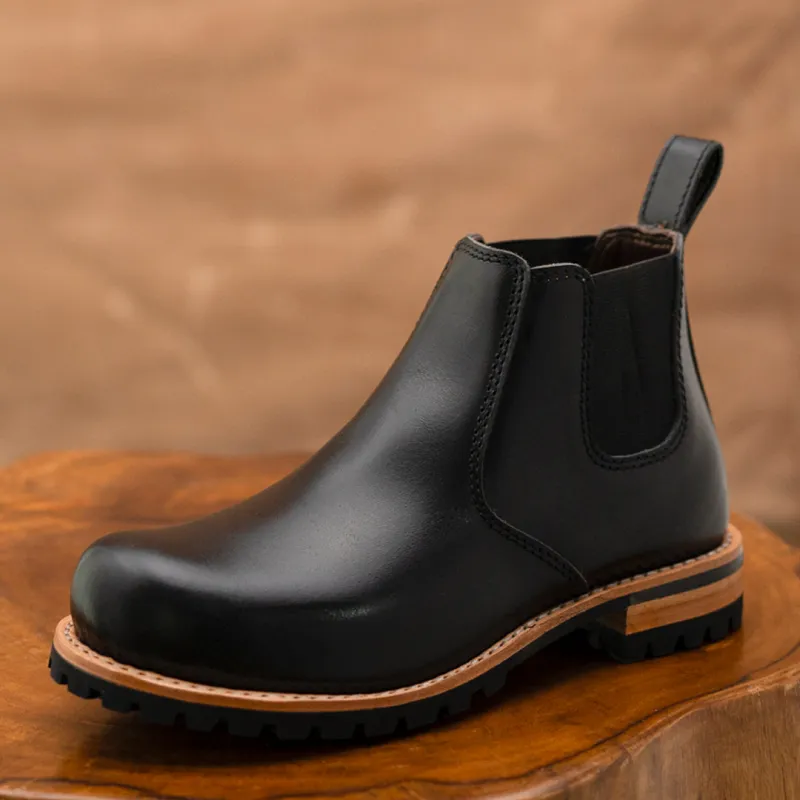 Chelsea Explorer Leather Boots 6" (Raven Black) Goodyear Welted sold by Craft and Glory