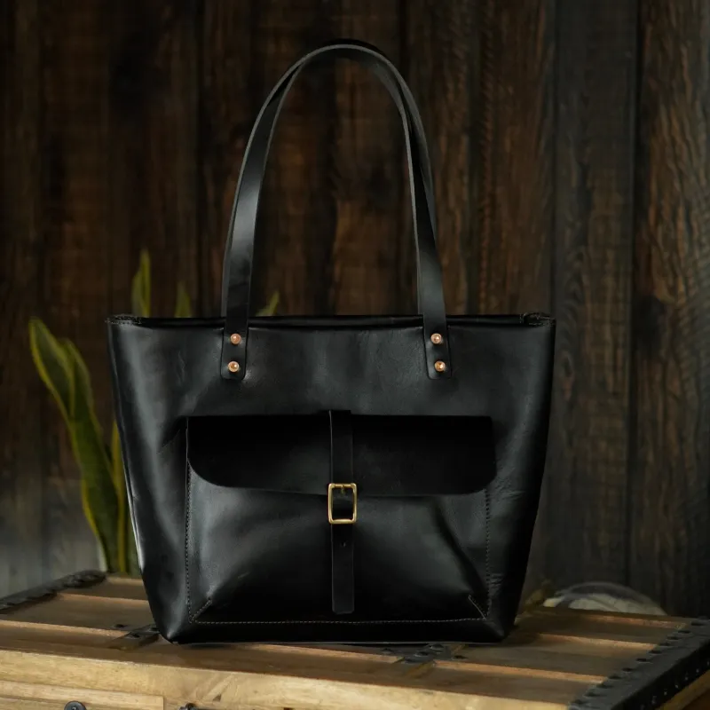 Alyssa Tote Bag (Raven Black) sold by Craft and Glory