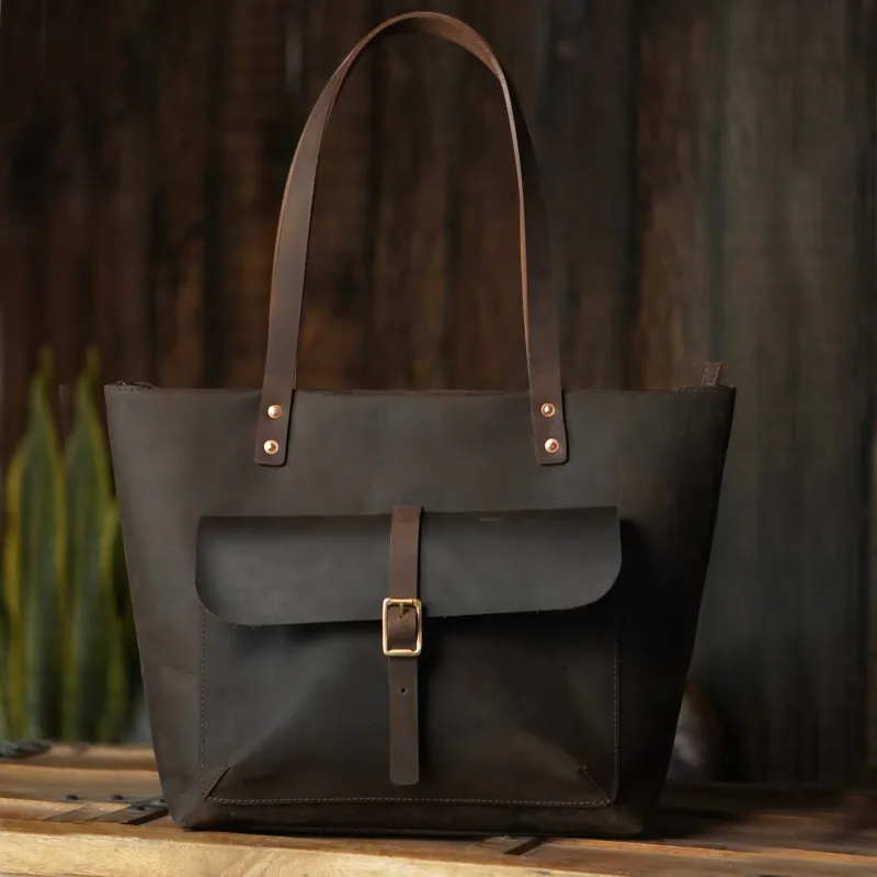 Alyssa Tote Bag (Vintage Brown) made by Craft and Glory