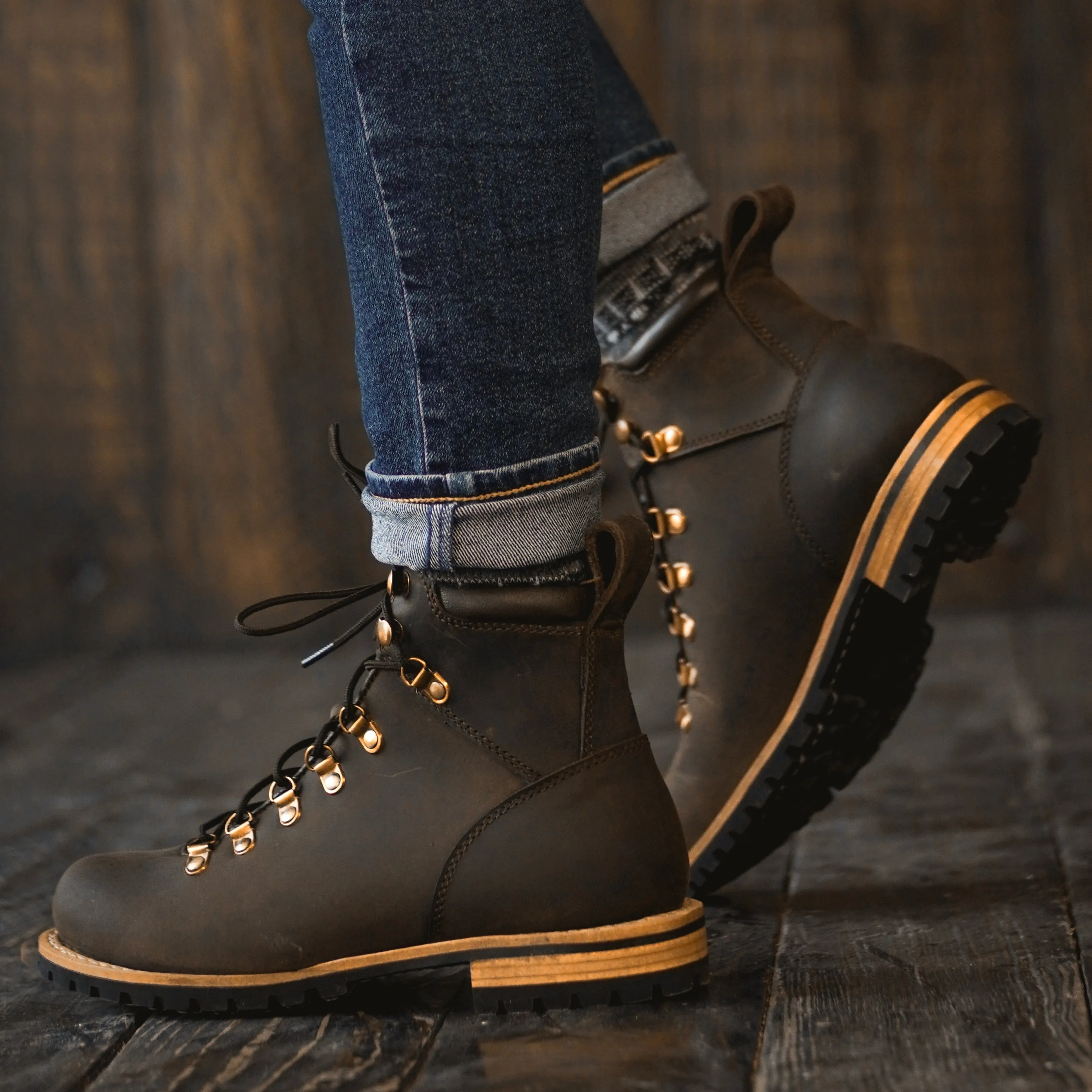 Women Hike Boots (Vintage Brown) Goodyear Welted sold by Craft and Glory product image thumbnail 3