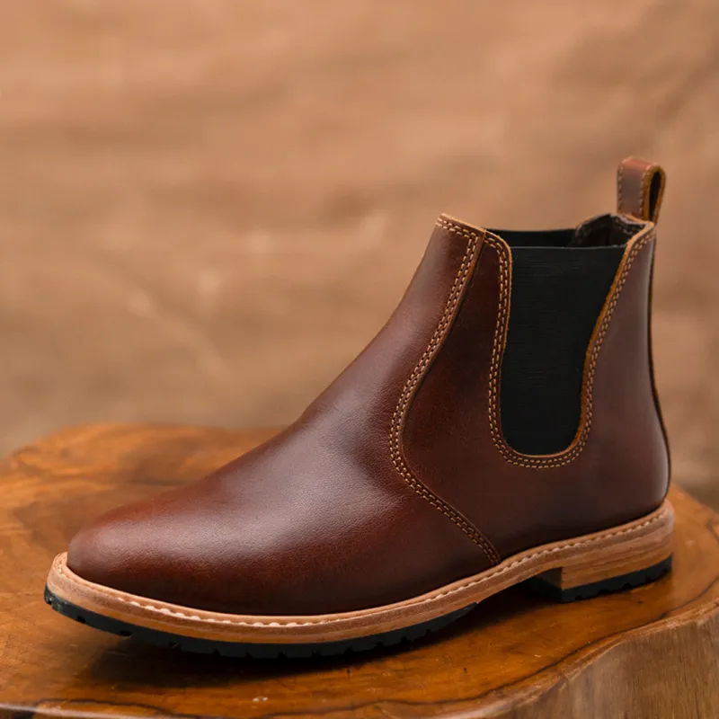 Chicago Chelsea Boots 6" (Saddle Tan) Goodyear Welted made by Craft and Glory