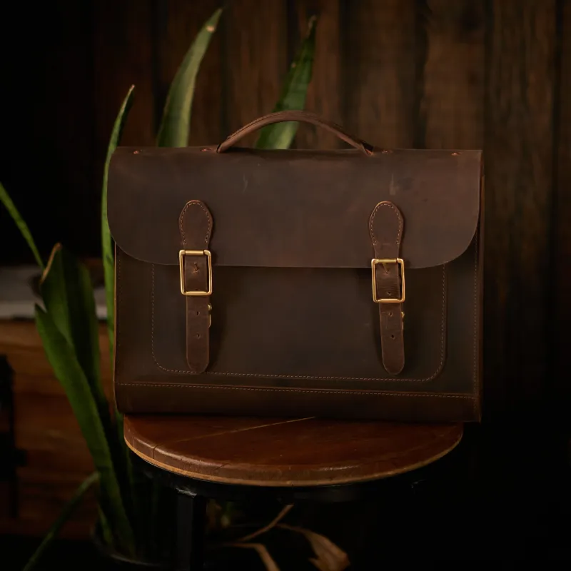 Hudson Satchel (Vintage Brown) made by Craft and Glory