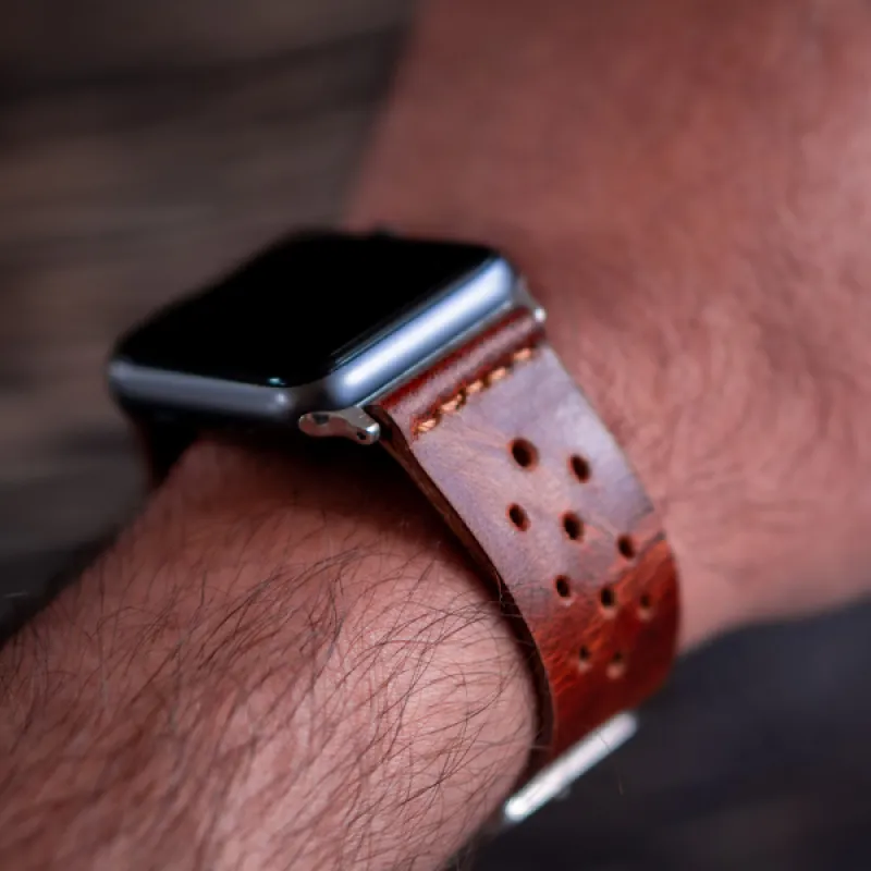 Artisan Apple Watch Leather Strap (Saddle Tan) sold by Craft and Glory
