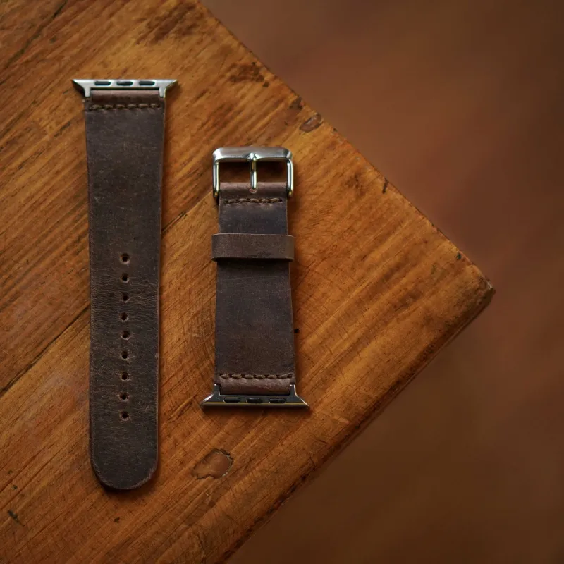 Minimal Apple Watch Leather Strap (Vintage Brown) sold by Craft and Glory