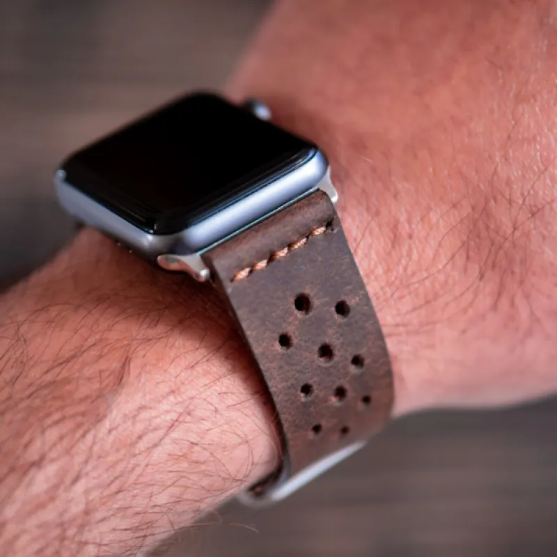 Artisan Apple Watch Leather Strap (Vintage Brown) sold by Craft and Glory