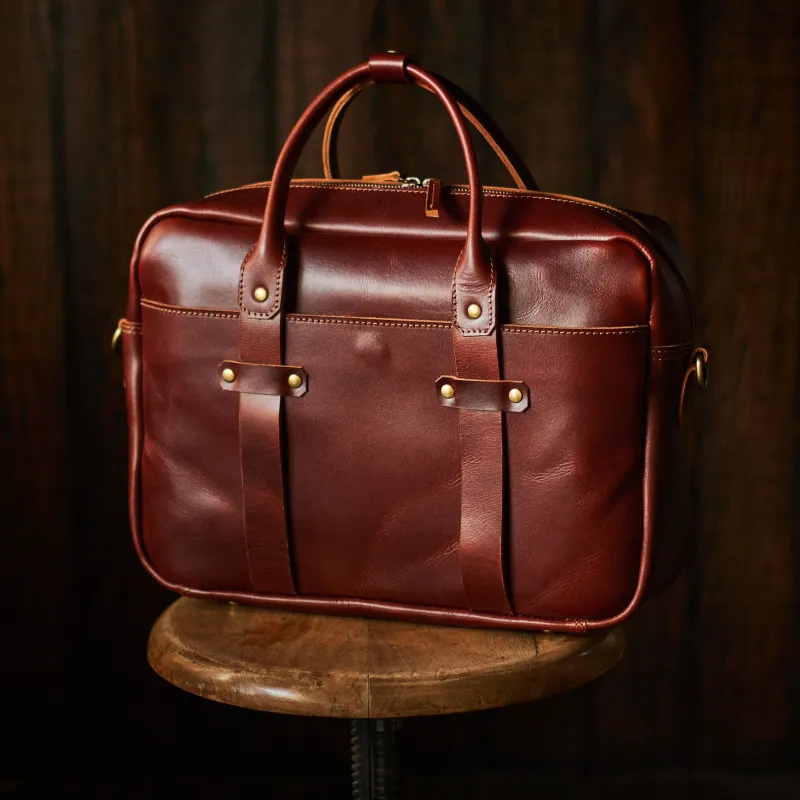 Boston Briefcase (Saddle Tan) made by Craft and Glory