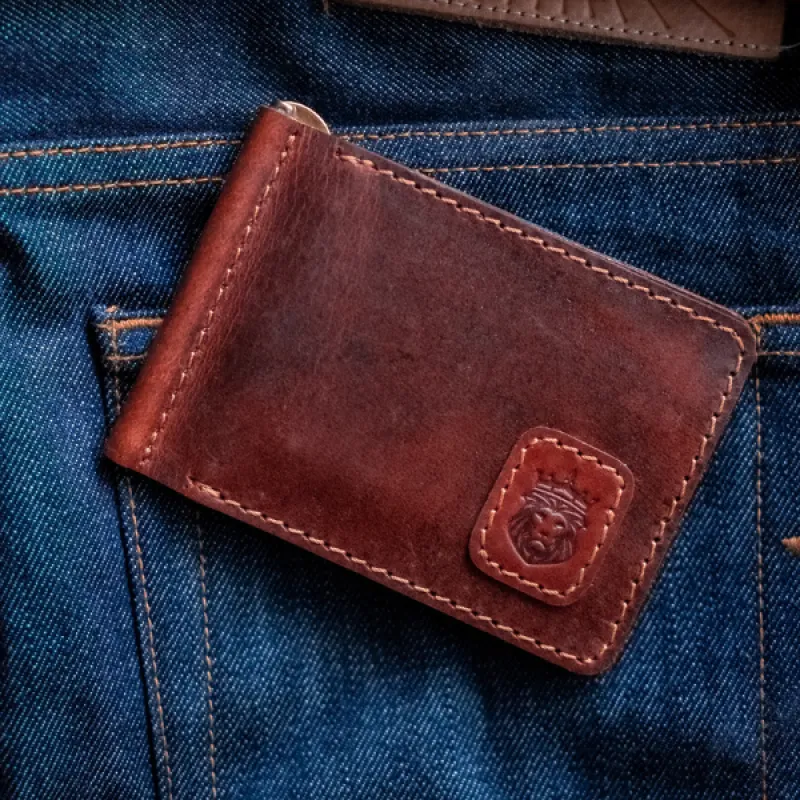 Legacy Money Clipper Leather Wallet (Saddle Tan) made by Craft and Glory