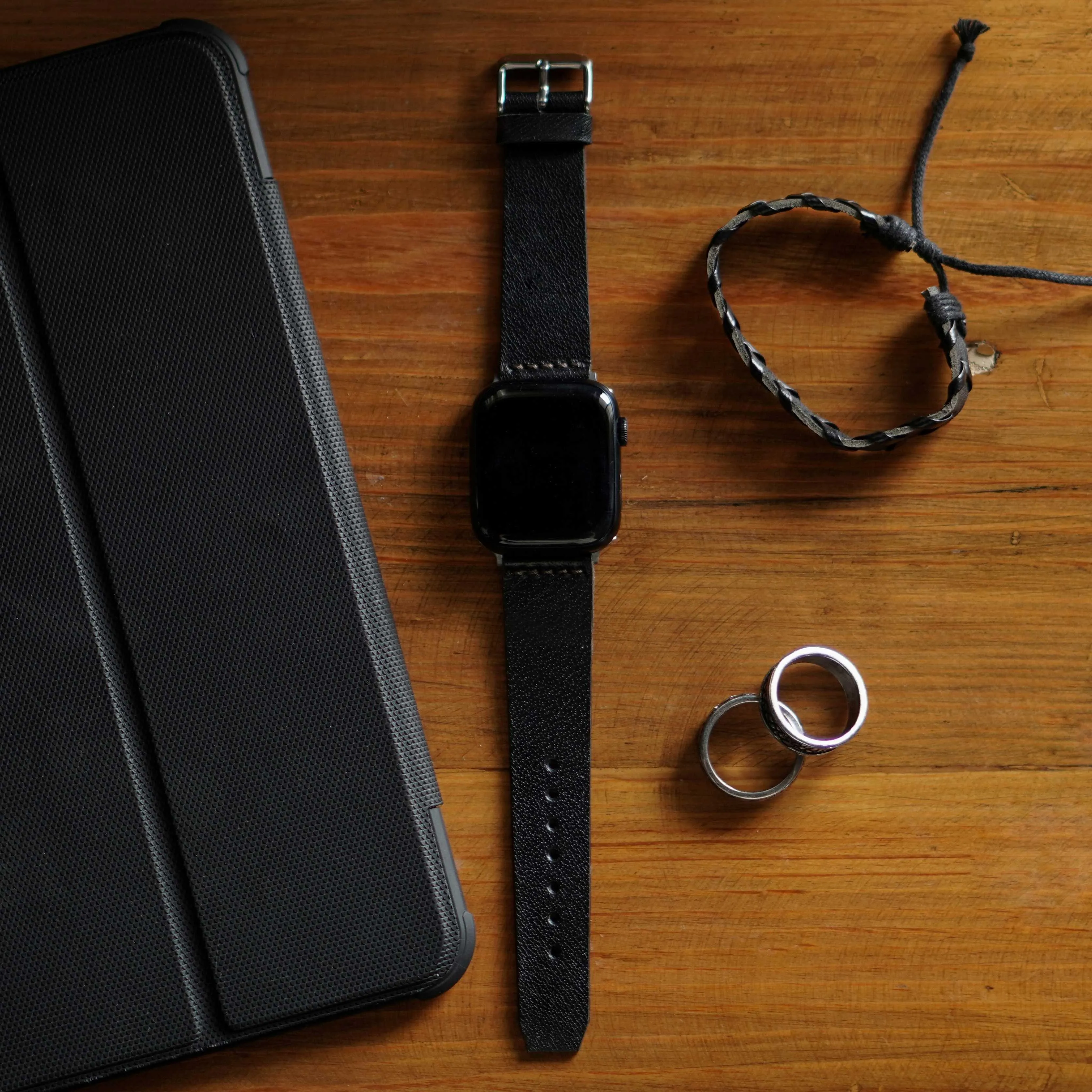 Minimal Apple Watch Leather Strap (Raven Black) sold by Craft and Glory product image thumbnail 2