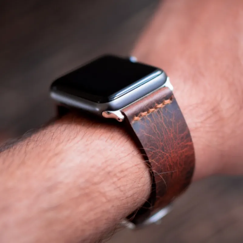 Minimal Apple Watch Leather Strap (Saddle Tan) sold by Craft and Glory