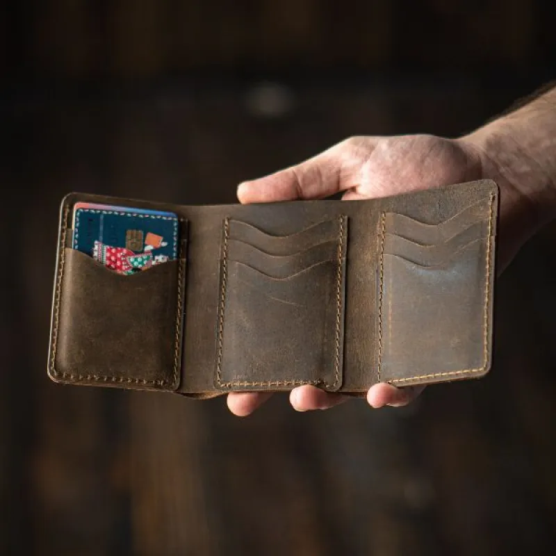 Legacy Trifold Wallet (Vintage brown) made by Craft and Glory