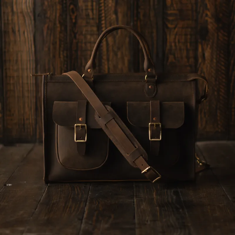 Diplomat Briefcase (Vintage Brown) made by Craft and Glory