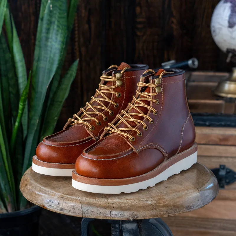 Women Moc-Toe Leather boots (Saddle Tan) Goodyear Welted sold by Craft and Glory