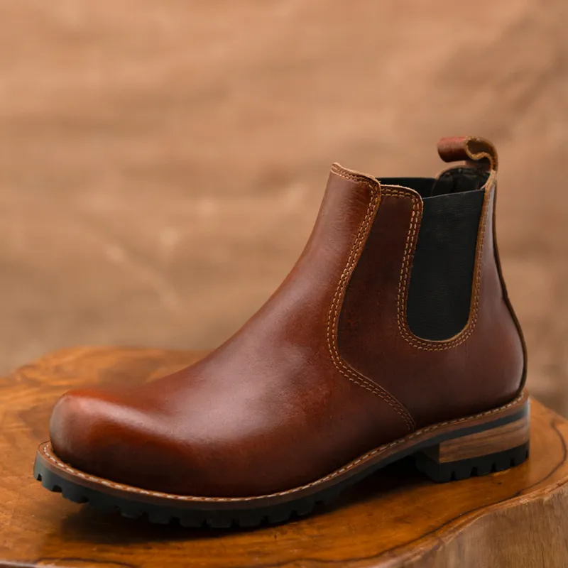 Chelsea Explorer Leather Boots 6" (Saddle Tan) Goodyear Welted sold by Craft and Glory