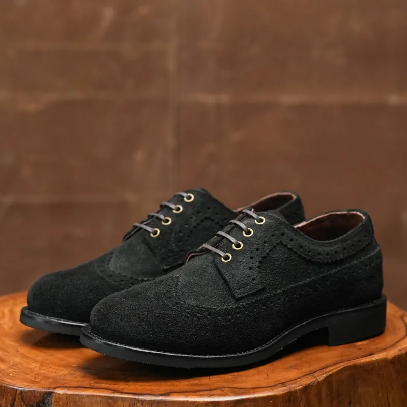 Sterling Brogue Shoes (Grizzly Black) Goodyear Welted made by Craft and Glory