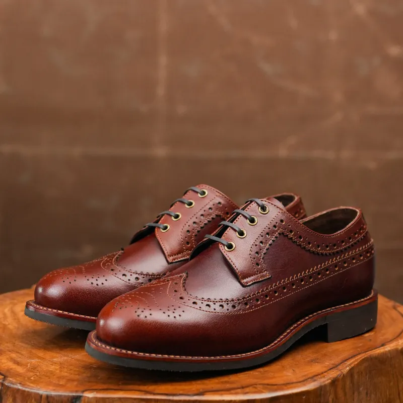 Sterling Brogue Shoes (Saddle Tan) Goodyear Welted made by Craft and Glory