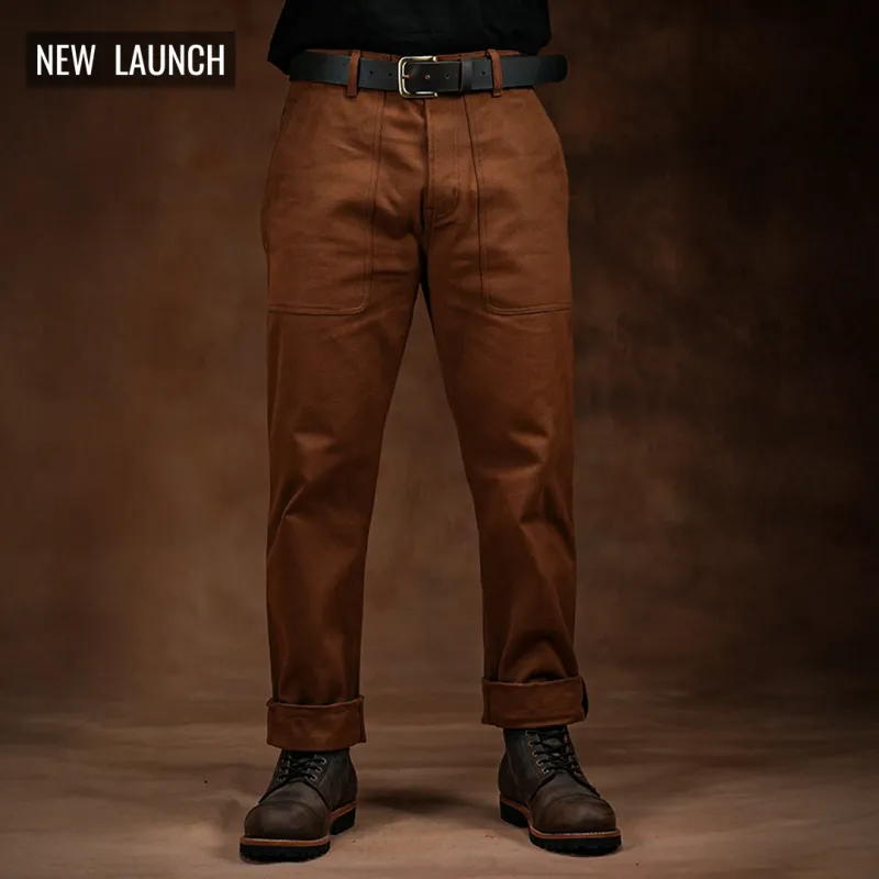Fatigue Pants Fox Brown 12 Oz Duck Canvas For Men (True Straight) made by Craft and Glory