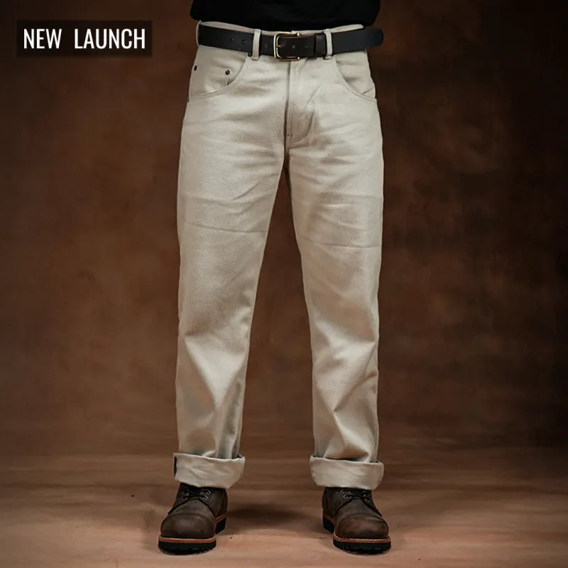 Five Pocket Arctic Wolf 12 Oz Cotton Twill Pants For Men (True Straight) made by Craft and Glory