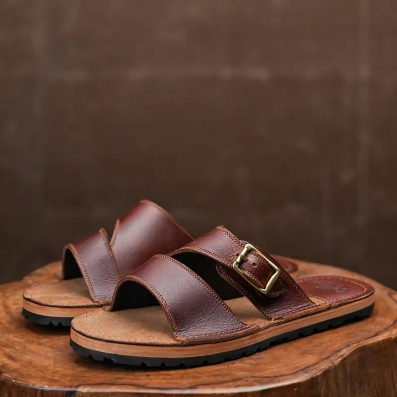 Harbor Slides (Saddle Tan) made by Craft and Glory