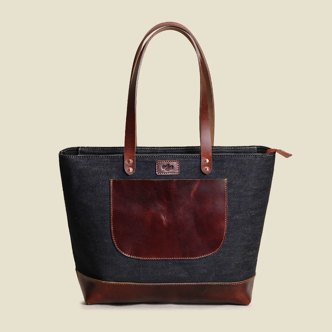 The Willow Tote ( Selvedge Denim ) sold by Craft and Glory product image thumbnail 3