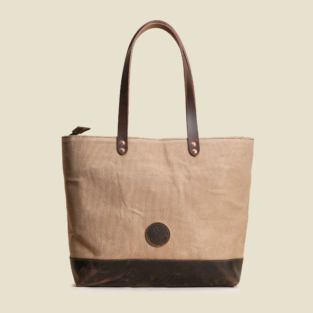 The Willow Tote ( Sandstorm ) sold by Craft and Glory