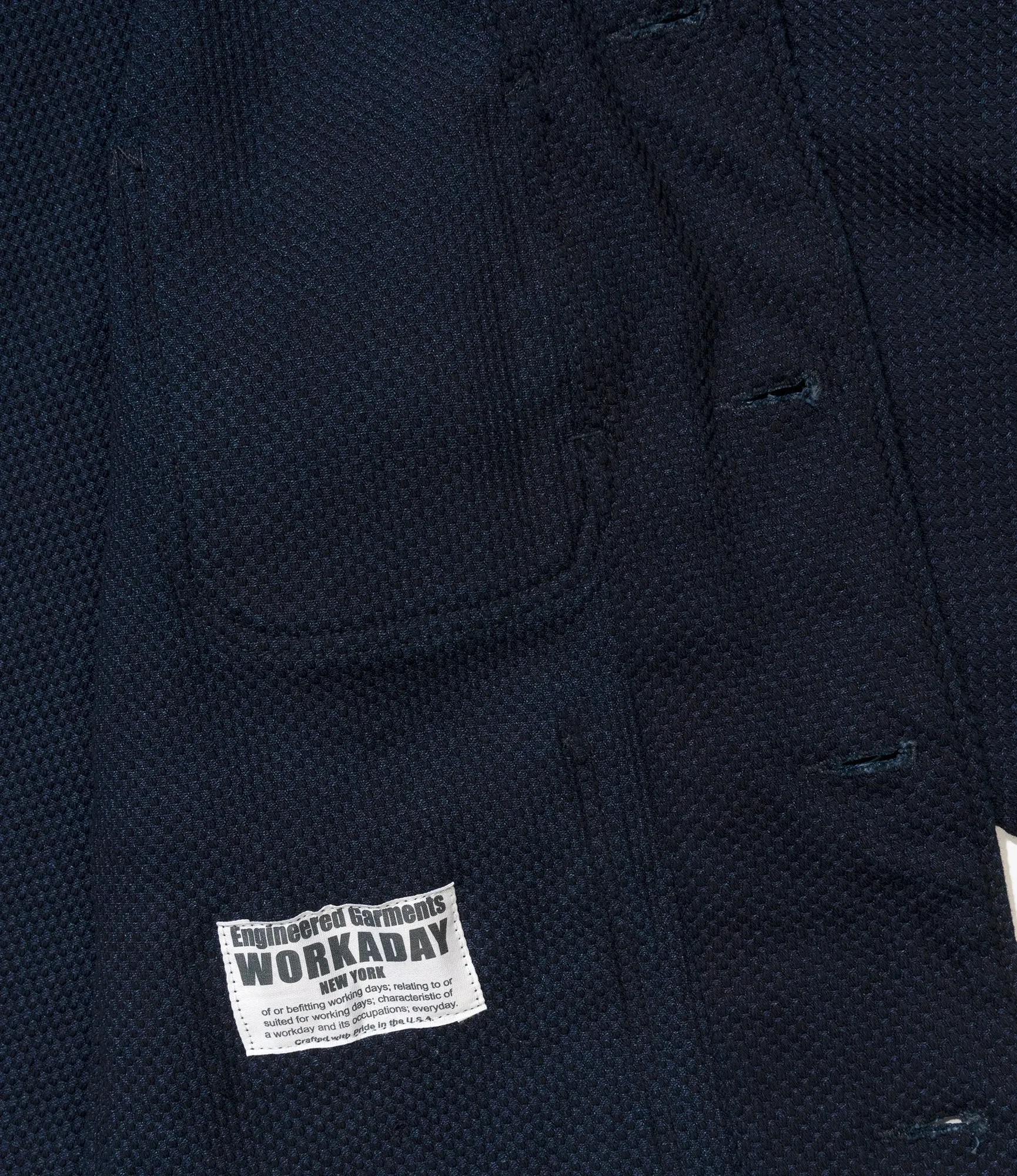 Engineer Short Jacket - Dk. Navy Cotton Heavy Basketweave sold by Nepenthes New York product image thumbnail 4