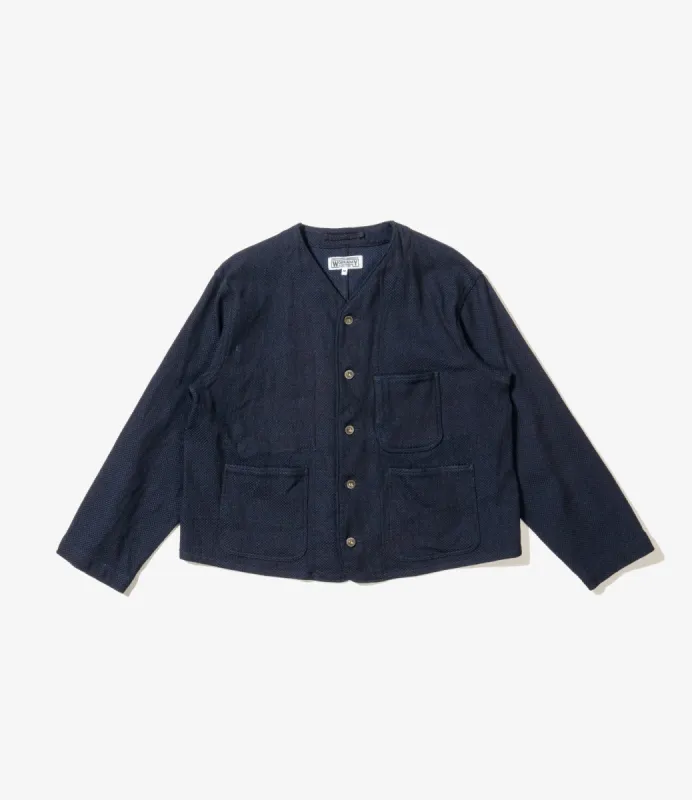 Engineer Short Jacket - Dk. Navy Cotton Heavy Basketweave sold by Nepenthes New York