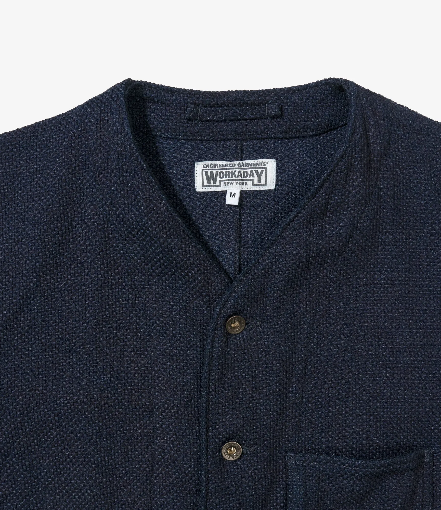 Engineer Short Jacket - Dk. Navy Cotton Heavy Basketweave sold by Nepenthes New York product image thumbnail 3