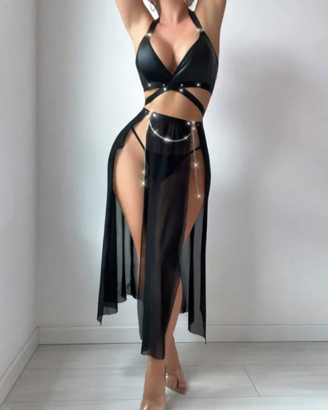 See-Through Cross Backless Skirt Dress sold by Avid Love