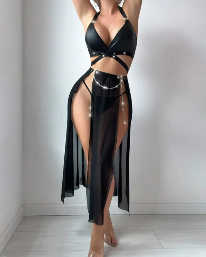 See-Through Cross Backless Skirt Dress sold by Avid Love