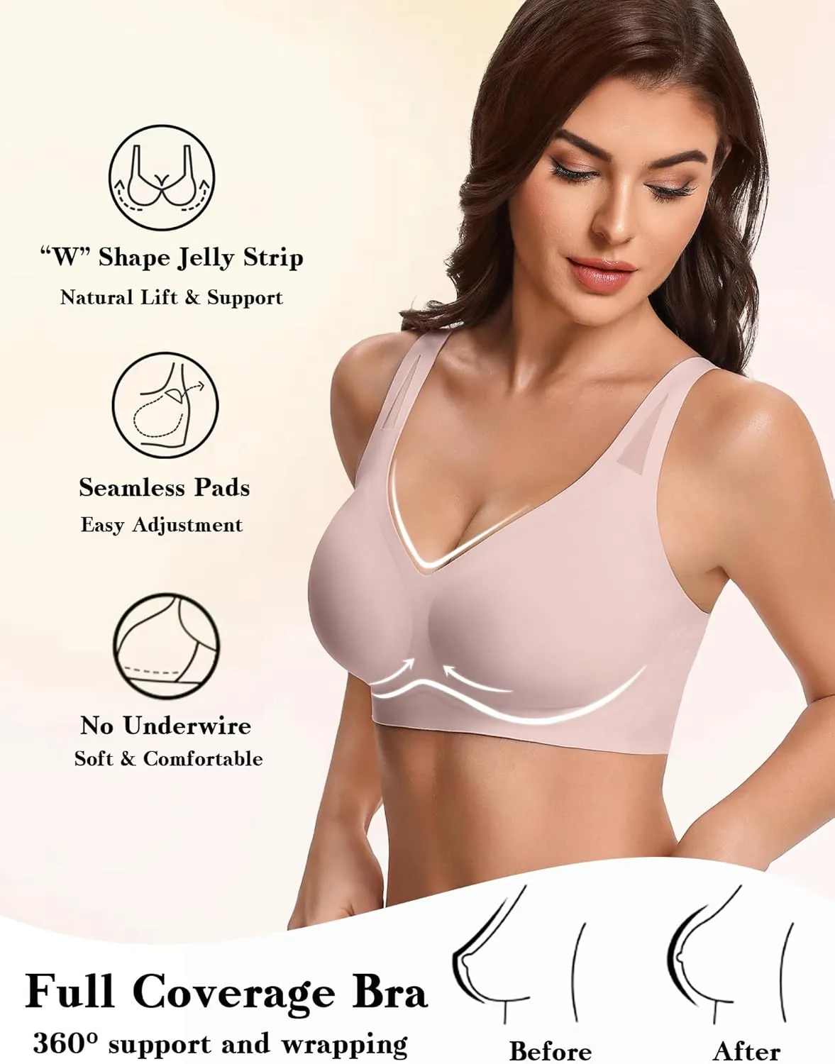 No Underwire Bras Full Coverage Wireless Bra sold by Avid Love product image thumbnail 2