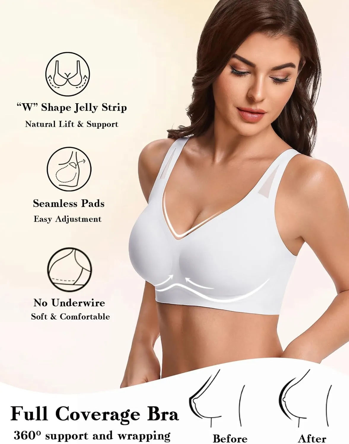 No Underwire Bras Full Coverage Wireless Bra sold by Avid Love product image thumbnail 5