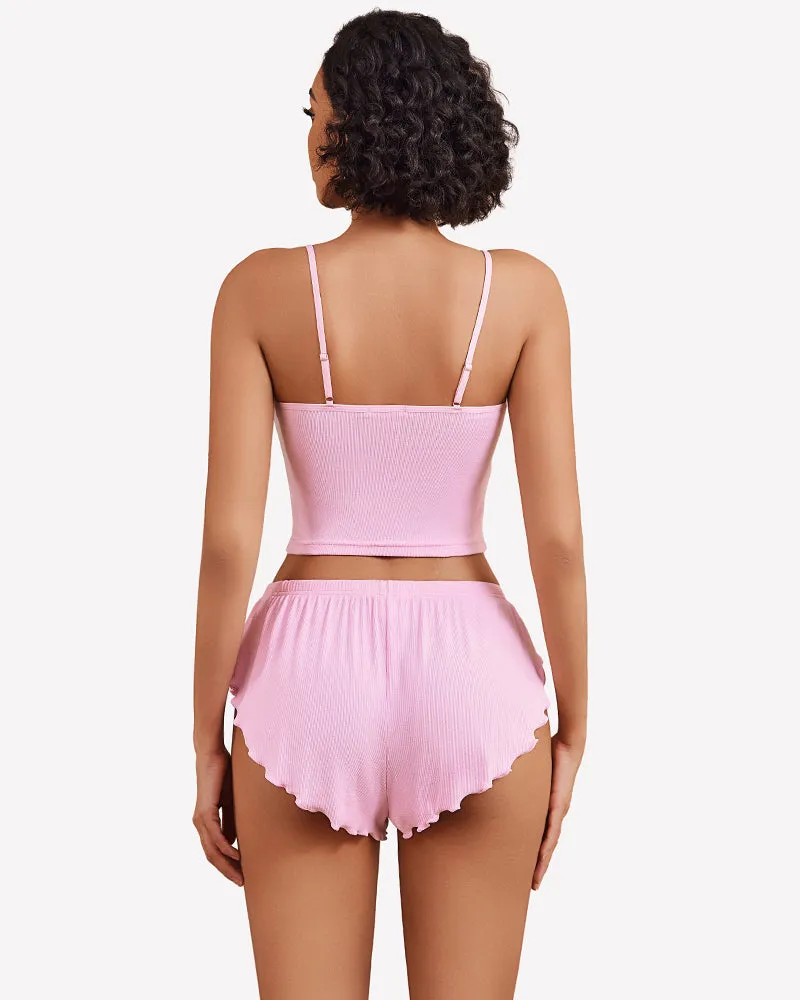 Ribbed Pajama Set Side Slit 2 Piece PJ Set sold by Avid Love product image thumbnail 2