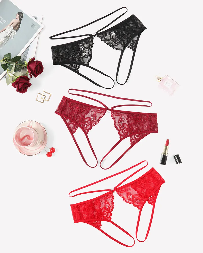 Strap Cheeky Underwear Floral Lace Panties sold by Avid Love