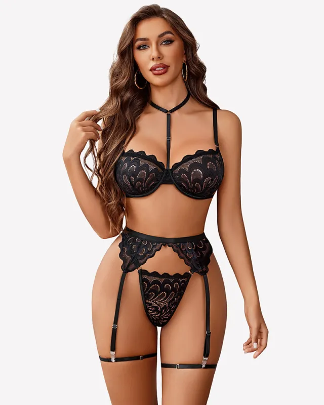Bra And Panty Sets With Garter Belt sold by Avid Love