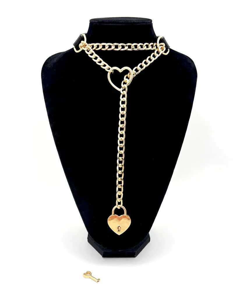 Slip Chain Necklace Heart Locker With Key sold by Avid Love product image thumbnail 5